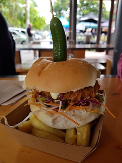 Fish Burger and Chips from Happy Fish at Brisbane Vegan Markets