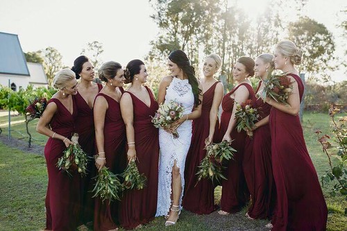 Rachel with her bridesmaids.