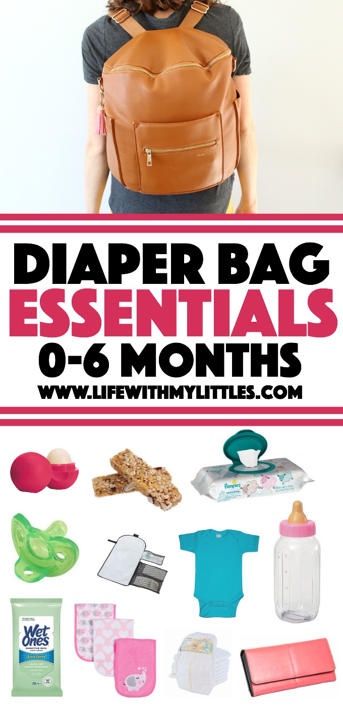Diaper bag essentials for the first six months. What to put in your diaper bag for babies 0-6 months old!