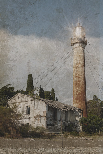 abandoned abkhazia coast dilapidated house landmark lighthouse old rust sukhum