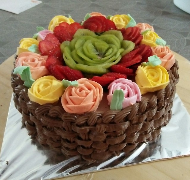 Chocolate Fruit Basket Cake by Veena Holla
