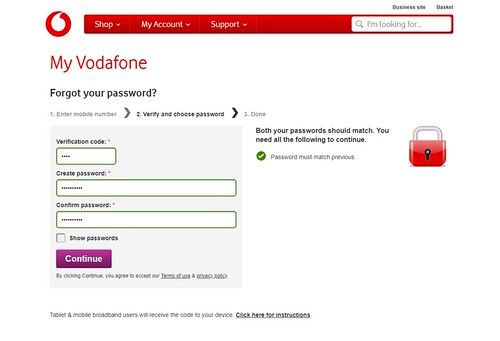 Vodafoneセットアップ画面４
