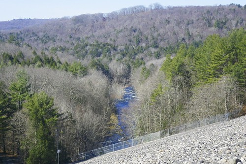 View of the river from the top of the dam