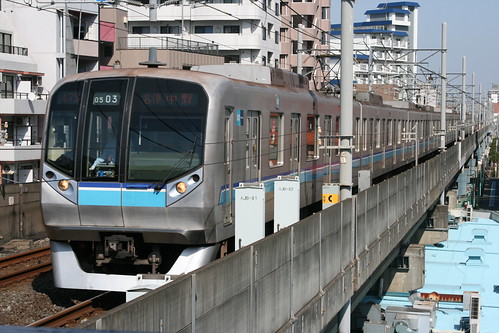 Tokyo Metro 05 series(10th ver) in Nishi-Kasai.Sta, Edogawa, Tokyo, Japan / April 21, 2018