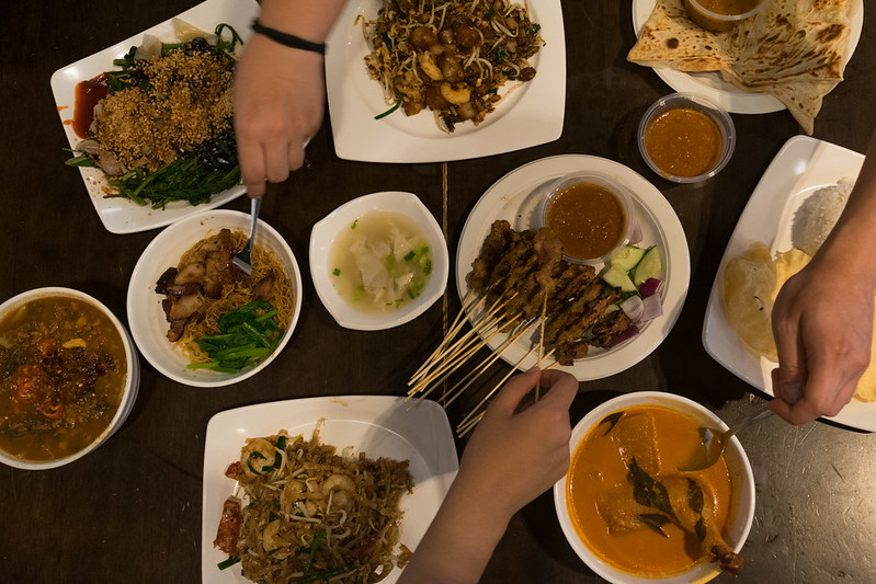 A spread of Malaysian and Singaporean dishes