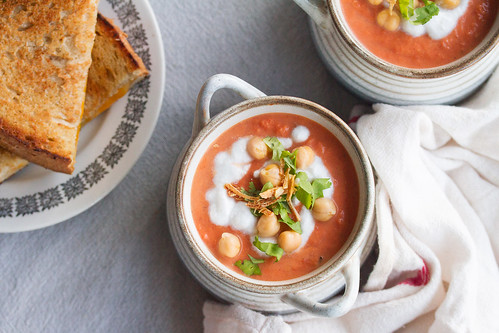 Tomato Coconut Soup with Chickpeas