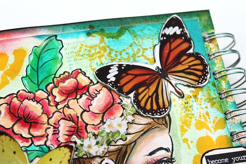 Meihsia Liu Simply Paper Crafts Mixed Media Art Journal Acrylic Paint Illustration Butterflies Simon Says Stamp 3