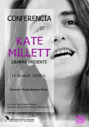Cartel conferencia Kate Millet del Movimiento Feminismo Montequinto