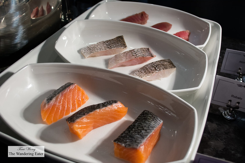 Salmon, Riobalto, and Tuna fish to choose to get grilled a la minute