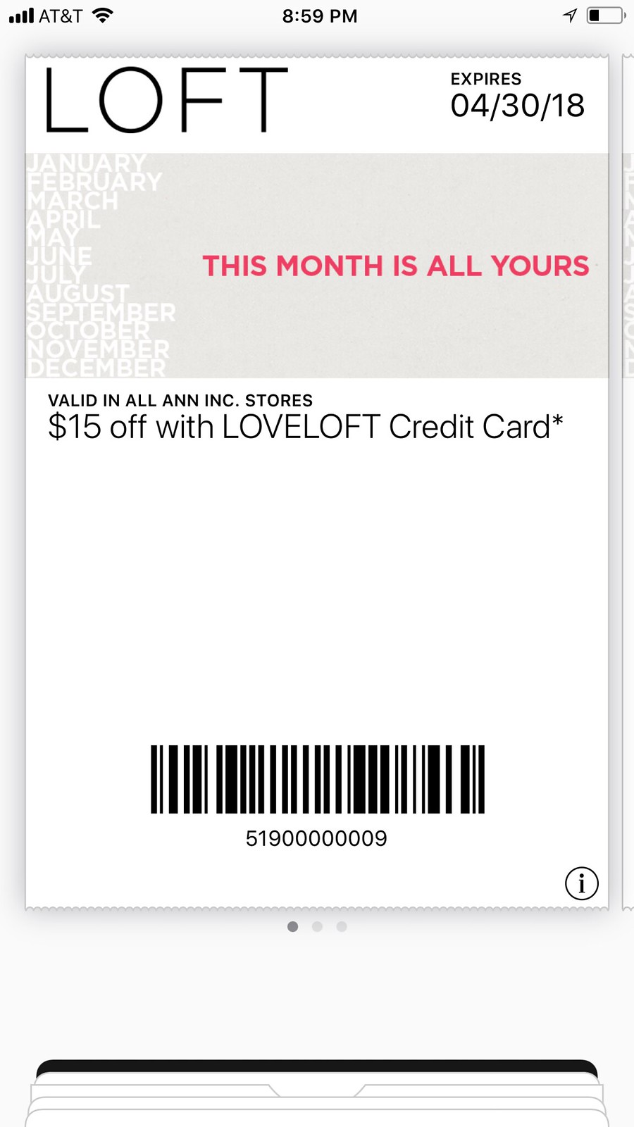 $15 April Birthday Coupon - Valid in all Ann Inc. Stores