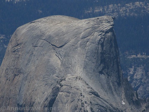 The cables on Half Dome from Clouds Rest in Yosemite National Park, California