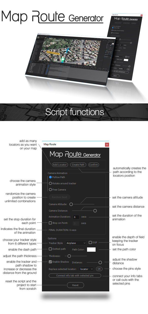 Map Route Generator - After Effects template by Marcobelli