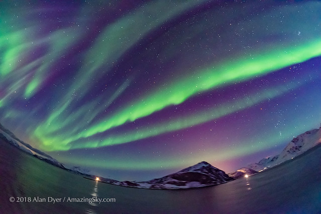 Purple Auroral Curtains from Norway