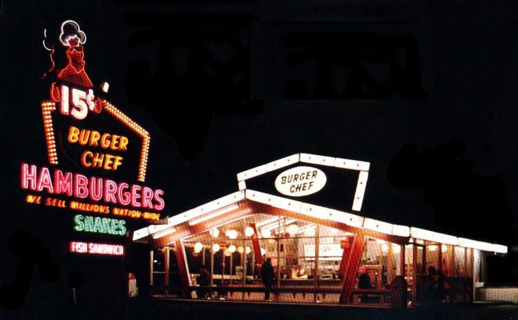Burger Chef postcard - location unknown - 1960s