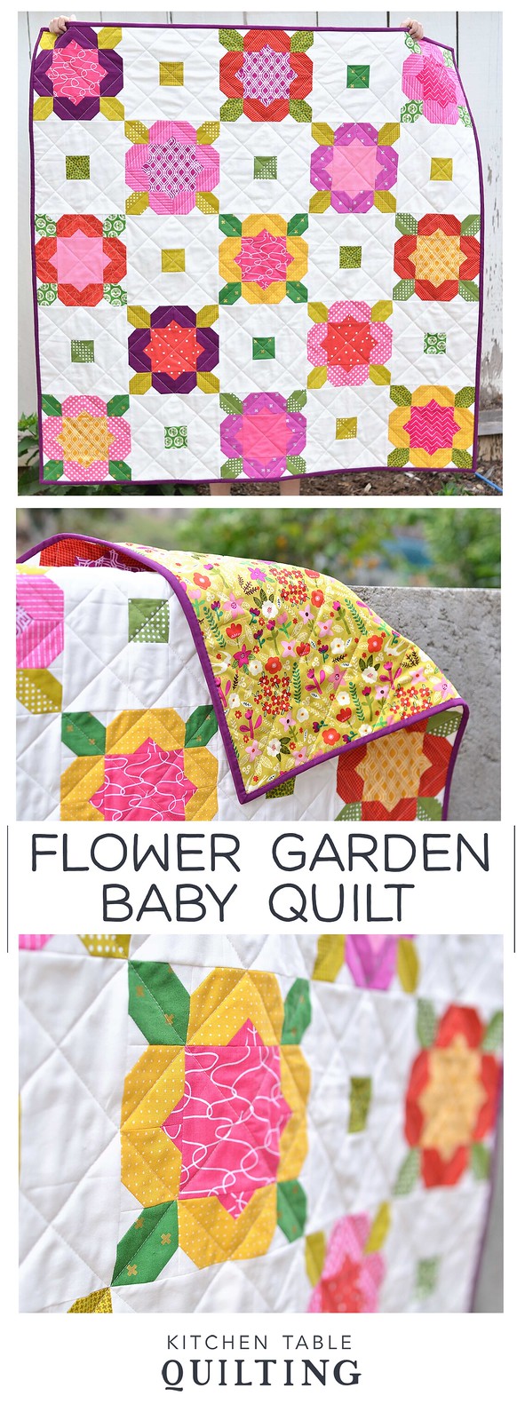 Mini Flower Garden Baby Quilt - Kitchen Table Quilting