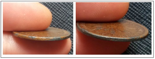 Fake painted lead coin