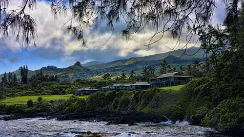 hana maui hawai island isla pacific ocean oceano montañas verdes green tropical forest pacifico