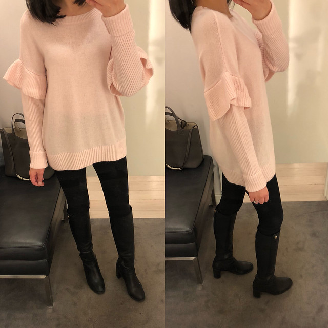 Ann Taylor Flounce Sleeve Sweater, size XS regular