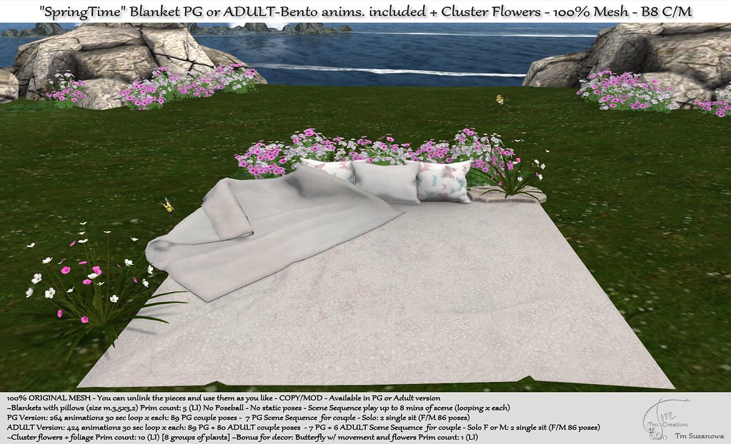 .:Tm:.Creation "SpringTime" Blanket + flowers B8