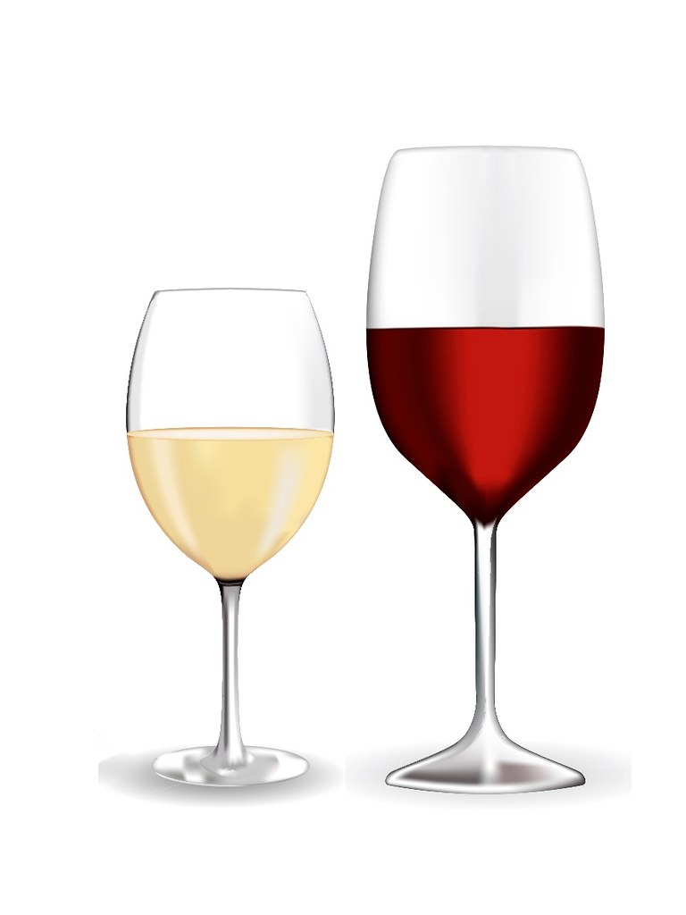 red and white wine glasses