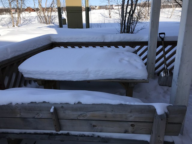 snow covered table