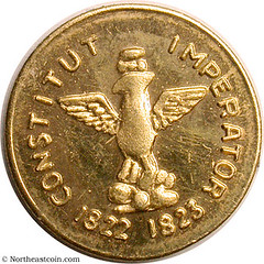 1823-Dated Mexico Gold Restrike reverse
