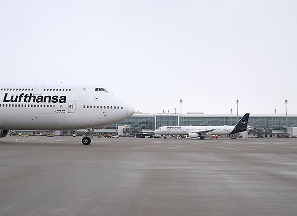Lufthansa B747-8 y A321 en MUC (Lufthansa)