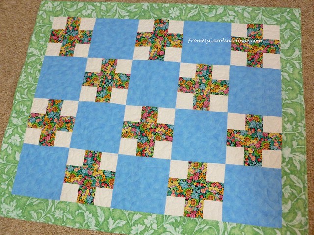 Floral Plus Sign Quilt at From My Carolina Home