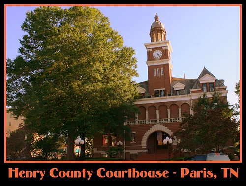 courthouse henrycounty paris tn tennessee postcard bmok
