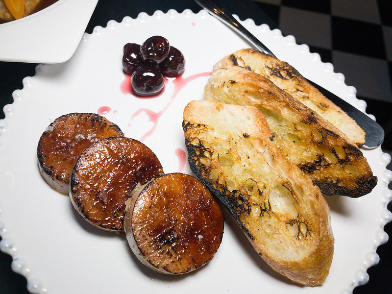 Seared torchons of Hudson Valley foie gras