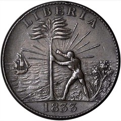 1833 Liberia American Colonzation Society cent obvere