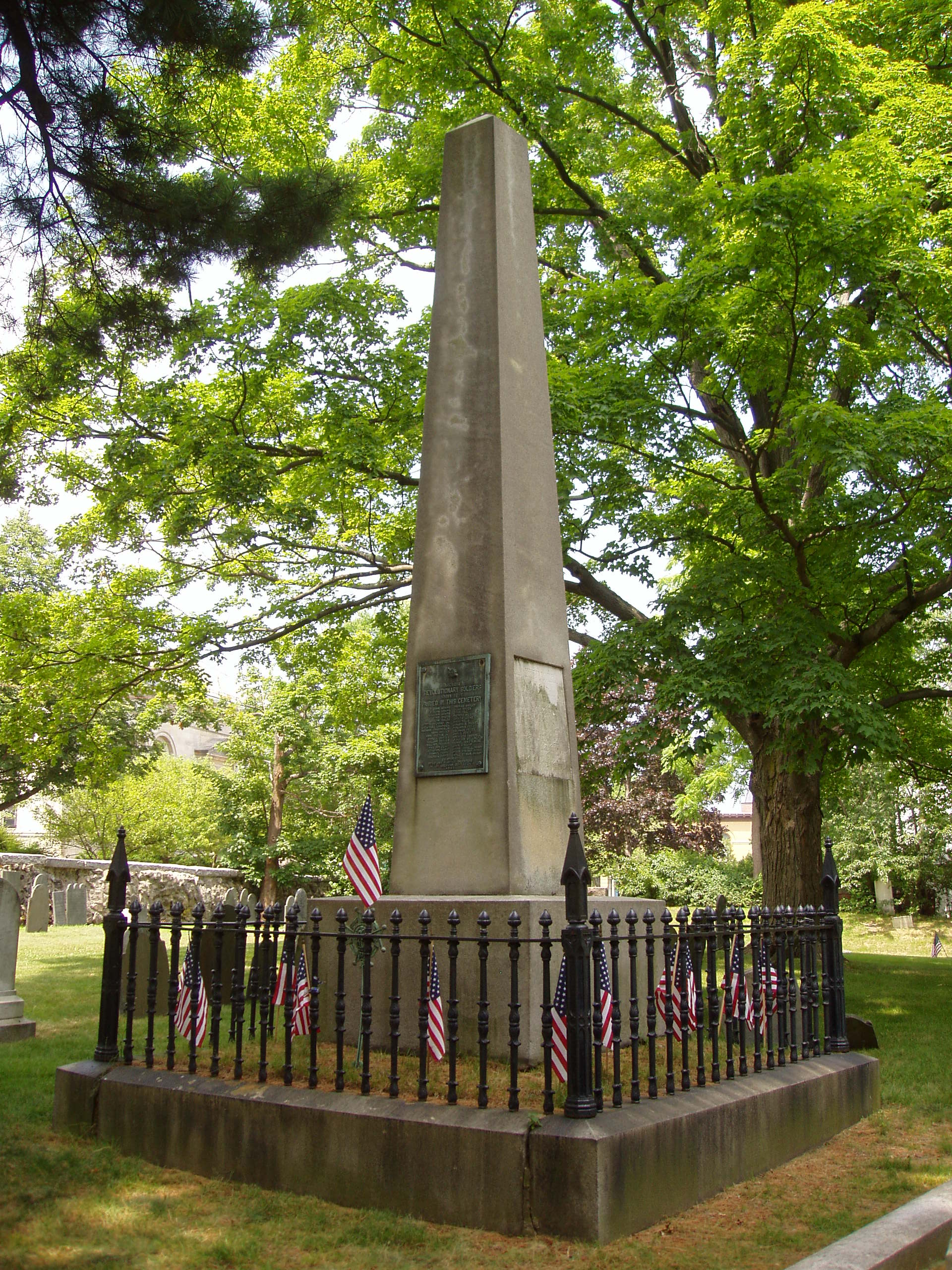 Patriots' Grave at the Old Burying Ground, Arlington, Massachusetts.