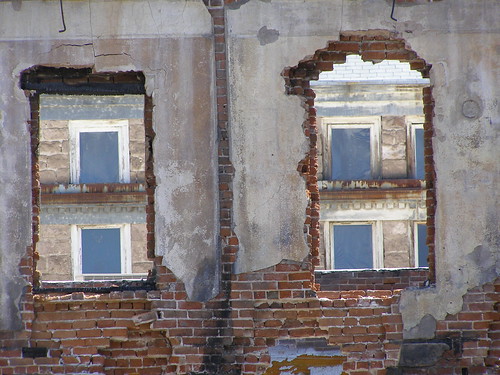 windows urban abstract brick burned