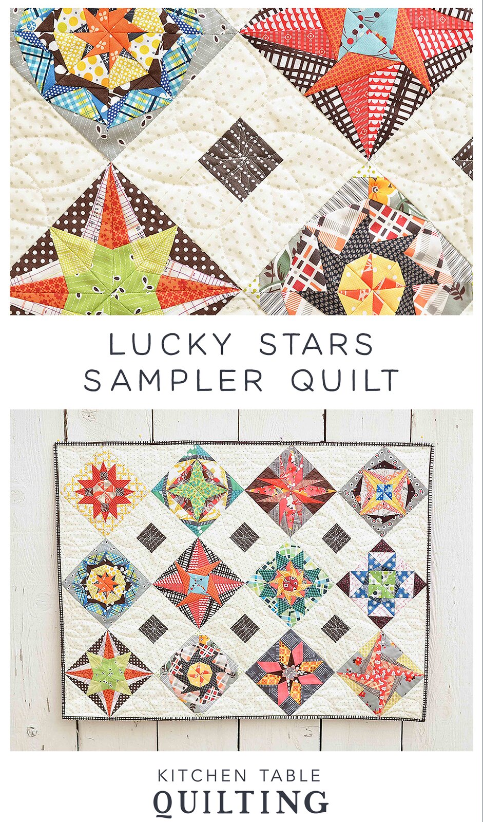 Lucky Stars Sampler Quilt Vertical
