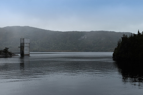 southwest tasmania australia au dam hydro monochrome