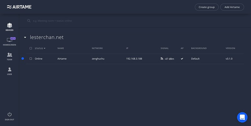 Airtame Cloud - Dashboard - After Adding