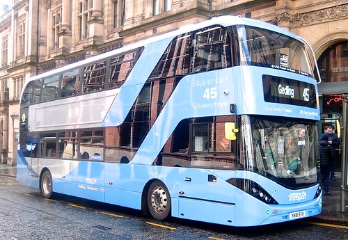 YN18 SVX ‘Nottingham City Transport’ No. 439 ‘Skyblue Line’. Scania N280UD / Alexander Dennis Enviro 400CBG City /1 on ‘Dennis Basford’s railsroadsrunways.blogspot.co.uk