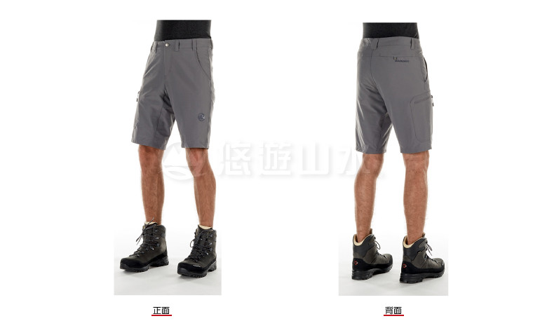 【MAMMUT Hiking Shorts 男《鈦金灰》短褲】1020-11220-0051/長毛象/UPF30+/彈性透氣/防潑水/登山★滿額送