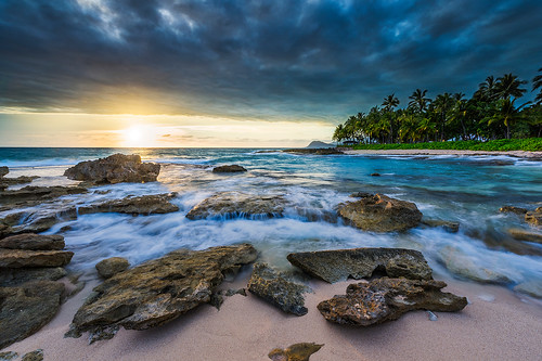 beach sand hawaii hdr nikon ko olina oahu rocks 1424mm nikkor sunset ocean