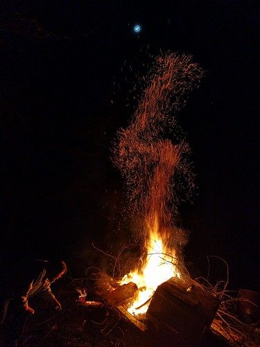 fire night burn sparks