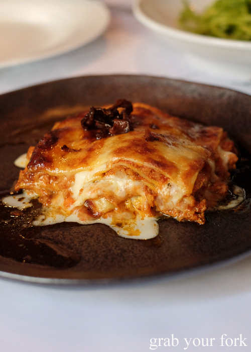 Pork and veal lasagne at La Rosa The Strand in Sydney