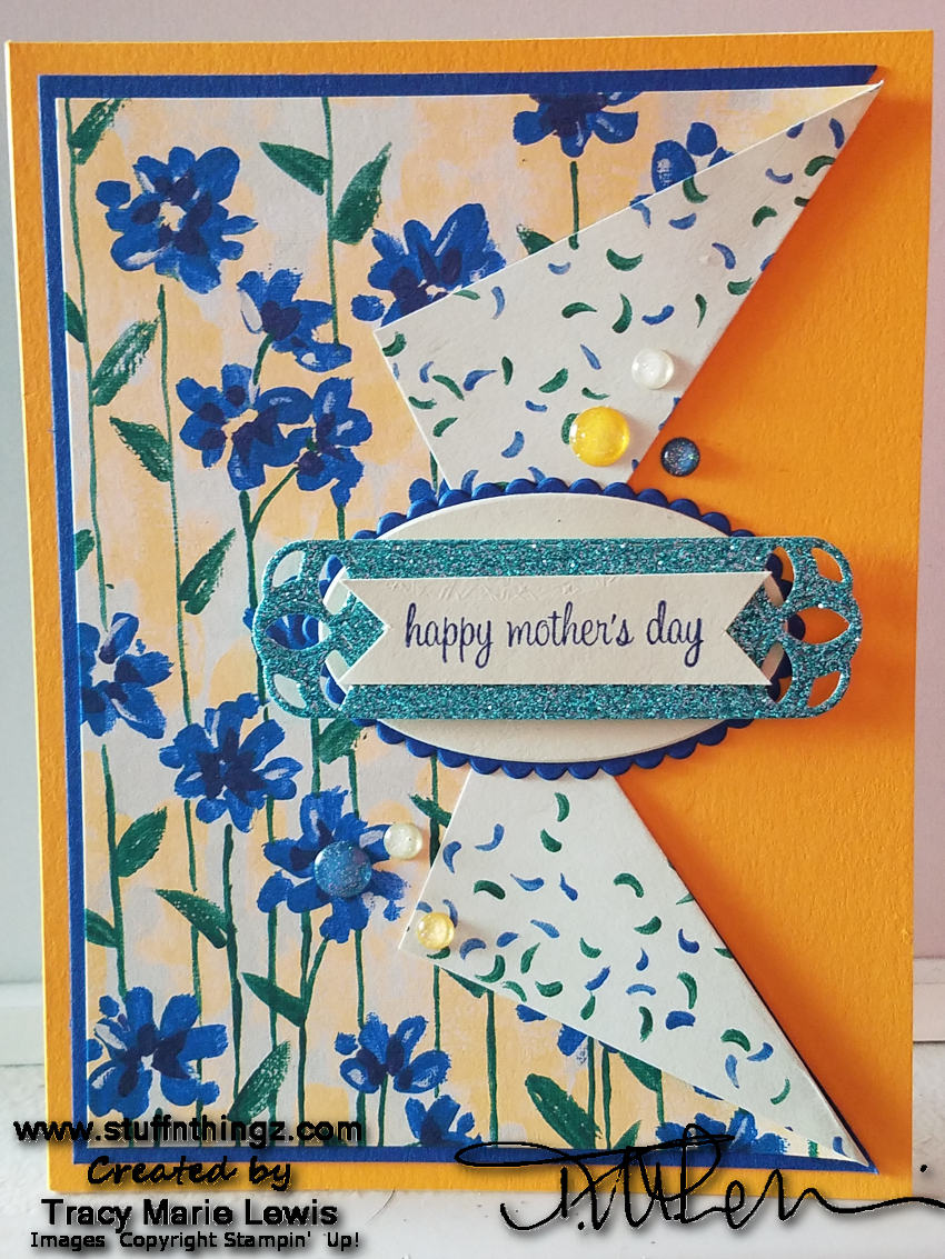 Blue, Green And Yellow Mother's Day Card | Tracy Marie Lewis | www.stuffnthingz.com