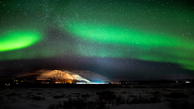 Iceland Aurora borealis - Laugarvatn 4K Wallpaper / Desktop Background