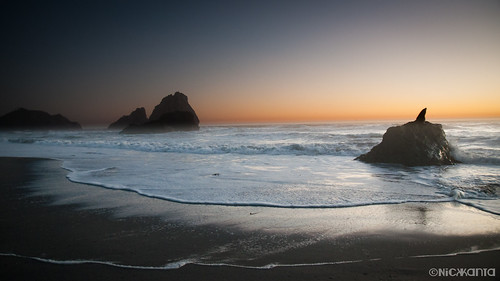 beach color d90 nikon ocean oregoncoast outdoorphotography pacific sand seastacks seal sky sunset tamron1750 water waves california