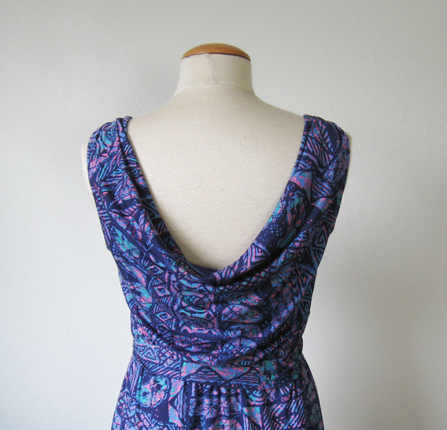 knit dress back drape close up