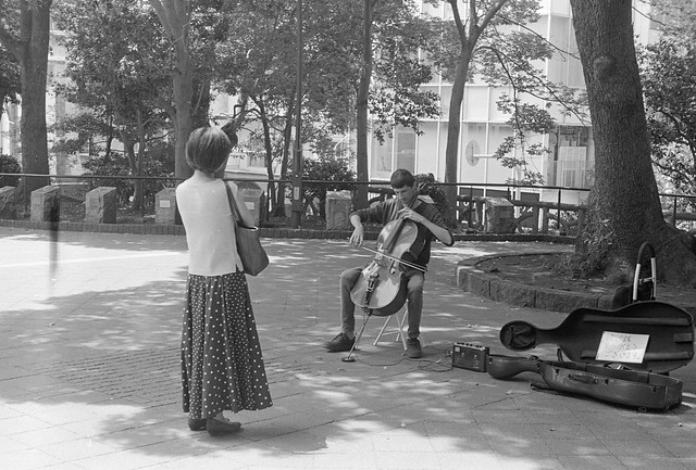 Cellist in the park