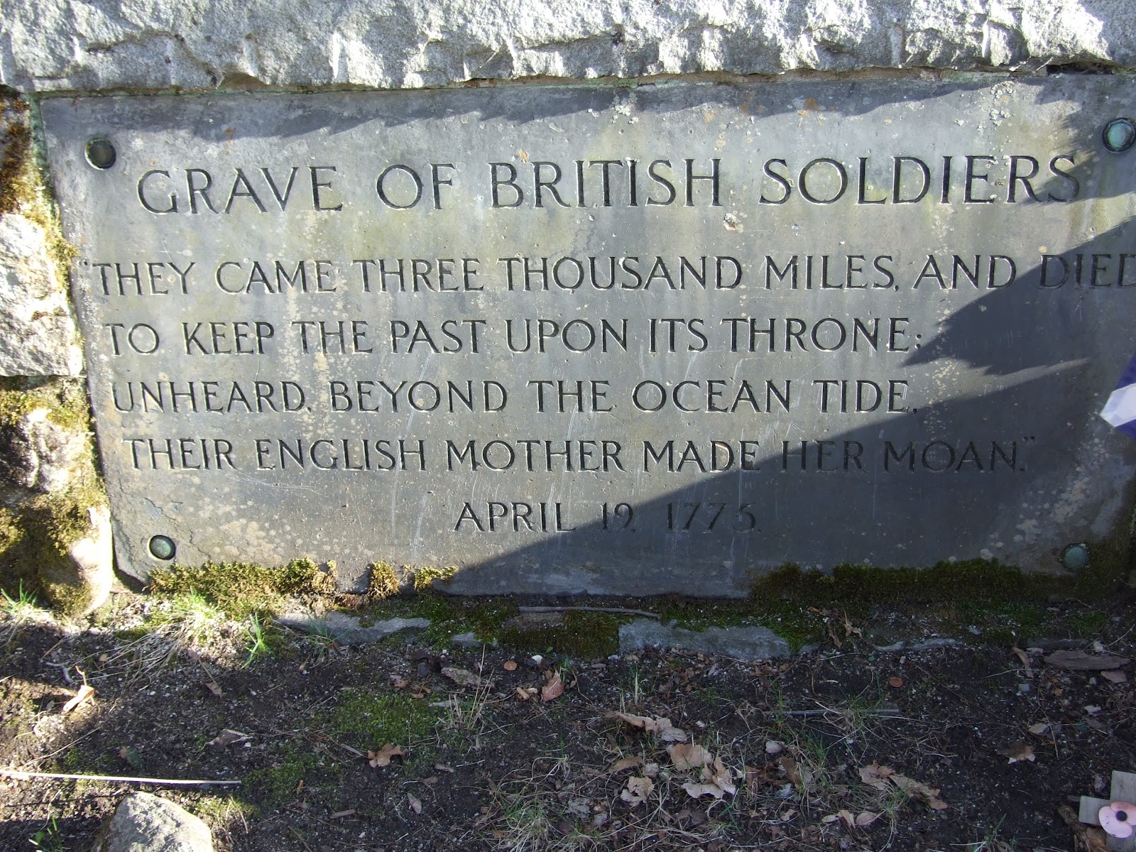 British gravemarkers in Lexington, Massachusetts.