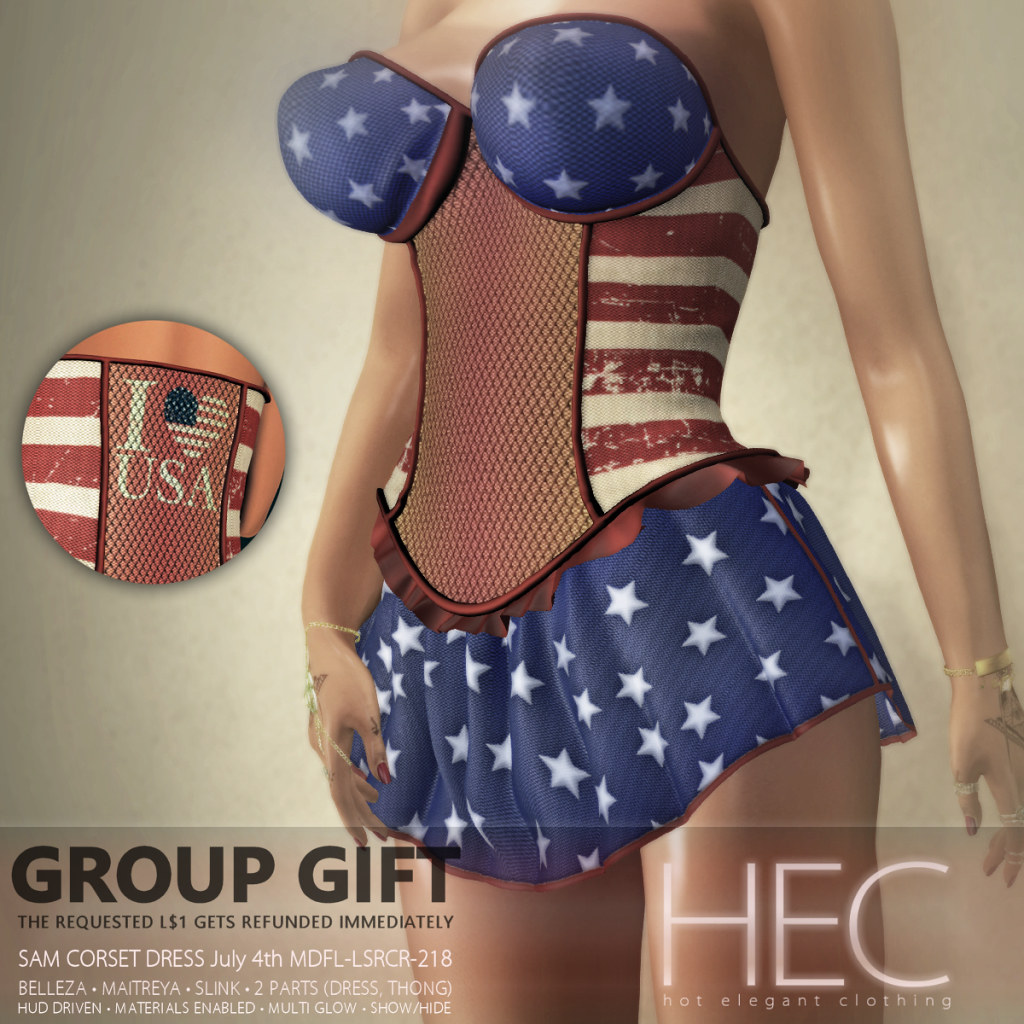 HEC (GROUP GIFT) • SAM CORSET DRESS July 4th GIFT MDFL-LSRCR-218