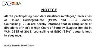Bombay High Court stay on NEET counselling