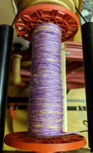 Tour de Fleece 2018 Day 8 - Into The Whirled Polwarth Falkland Wool Carded Batt in Cattywumpus Colorway Creating First Single
